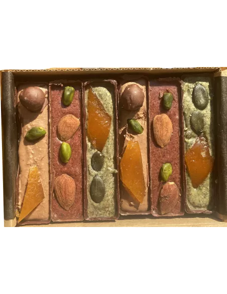 bouchées pralinés : Noisette, Framboise, Courge