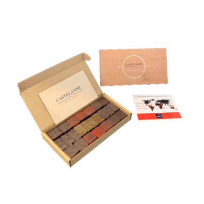 Coffret dégustation cru cacao 24 chocolats artisanaux