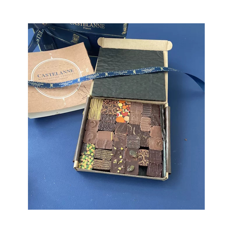 Coffret assortiment de chocolats noirs et pralinés Castelanne