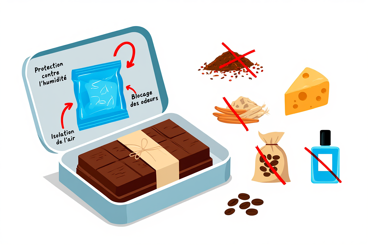 Protection du chocolat contre odeurs et humidité